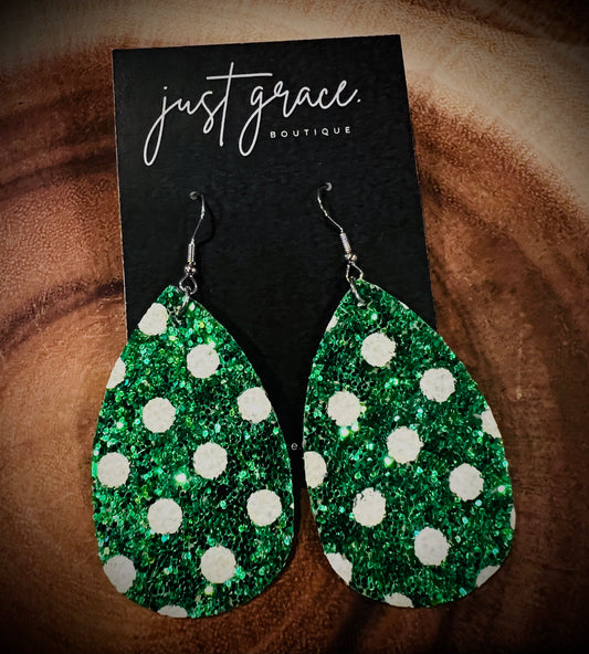 Christmas- Green w/ White Dots